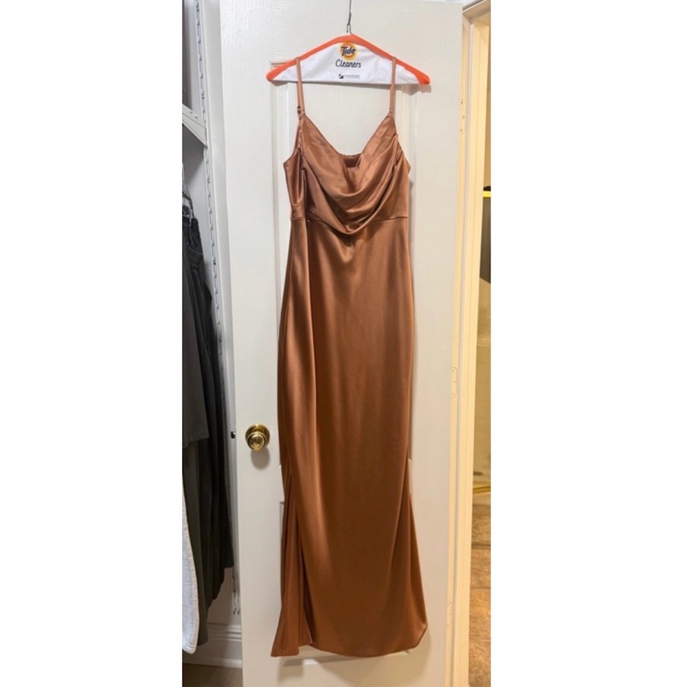 Revelry Copper Satin Dress